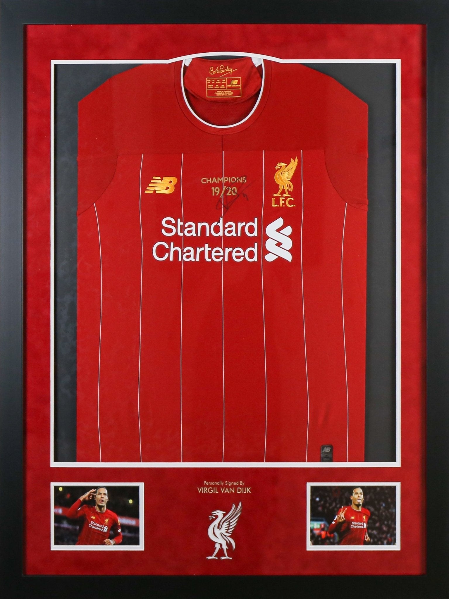 Van Djik Signed Liverpool Shirt Framed Display - Memorabilia Framers Shop